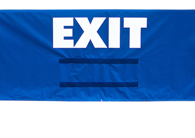 Exit sign for barricade cover