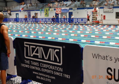 Barriers On Lineex At Swim Meet