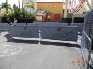 Barrier Jackets At Amusement Park