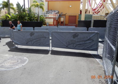 Barrier Jackets At Amusement Park